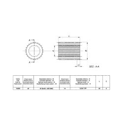 Muffe SAE C 14T 12/24 DP für Übersetzungsgetriebe der Gruppe 4 Borelli 93001 (34200/45)