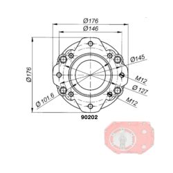 Adaptador SAE B Borelli para multiplicador do grupo 4 93001 (90202)
