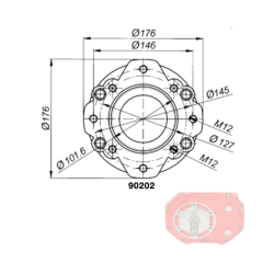 ADAPTATEUR SAE-B POUR MULTIPLICATEUR DE BOÎTE DE VITESSES GR.4 93001 (90202)