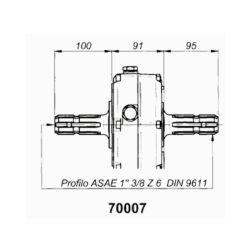 Multiplicador Borelli 1:3,5 com veio macho passante, grupos 3 e 2 (70007-4)