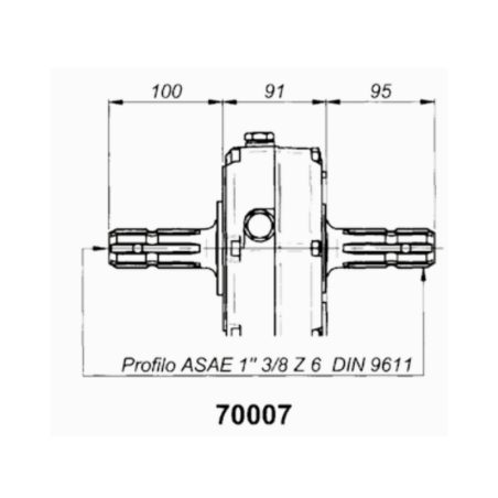 Multiplicador Borelli 1:3,5 com veio macho passante, grupos 3 e 2 (70007-4)