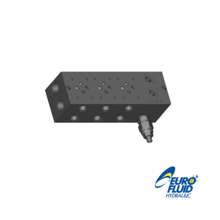 BLOC NG6 SÉRIE EMS213/3X3F AVEC VANNES (100-350BAR) A.B 3/8" P.T 1/2" - CÔTÉS