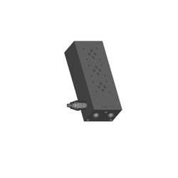 Block NG6 Eurofluid EM103 mit A und B hinten und Druckbegrenzungsventil 100-350 bar