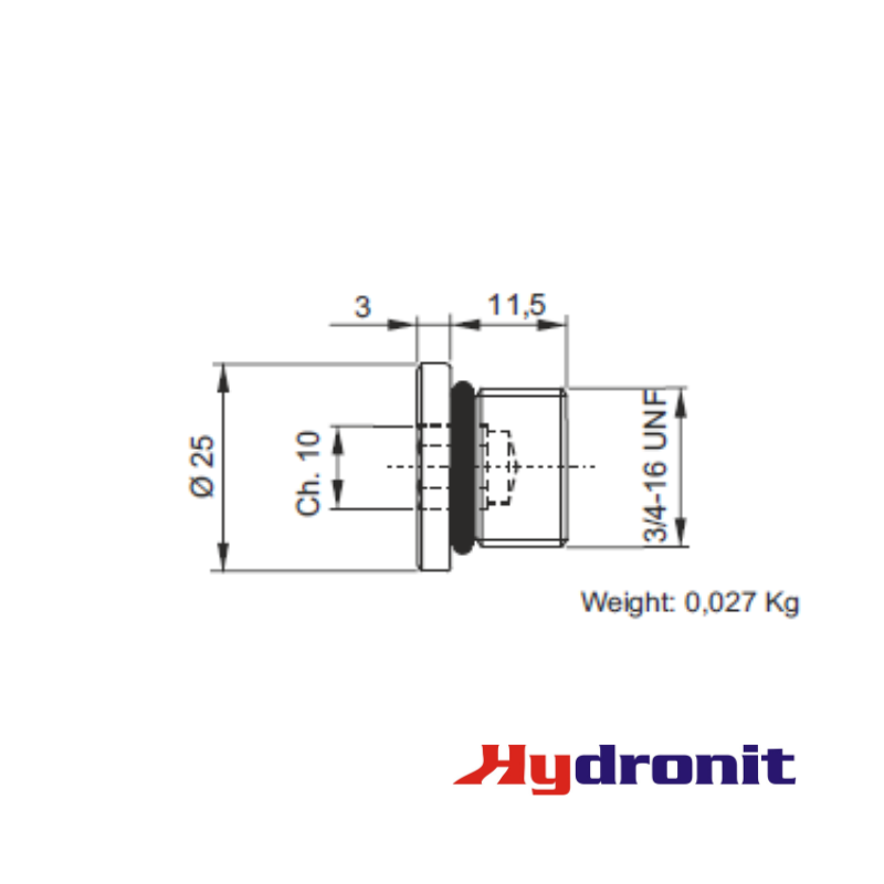 BASIC PLUG-L 3/4"UNF