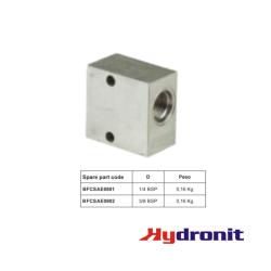 MANIFOLDOS EN LÍNEA PARA VÁLVULAS 3/4-16 UNF PUERTOS 3/8" BSP