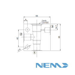 CUERPO ESTÁNDAR PARA MONTAJE EN LÍNEA CAV 10-3S G3/8 + G1/4 ACERO