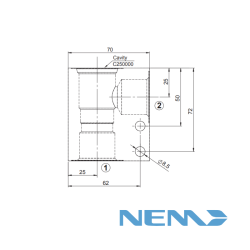 STANDARD BODY FOR LINE MOUNTING CAV 16-2 G1 STEEL
