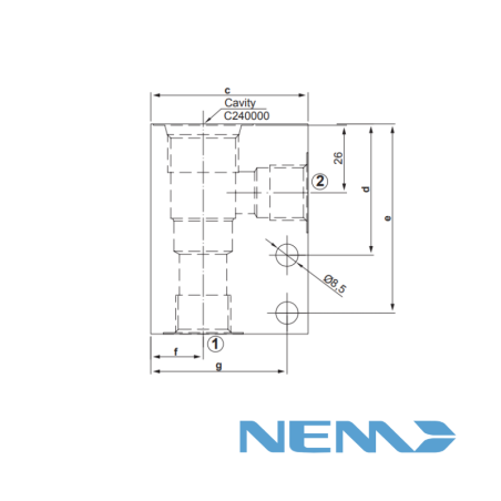 STANDARD BODY FOR LINE MOUNTING CAV 12-2 G3/4 STEEL