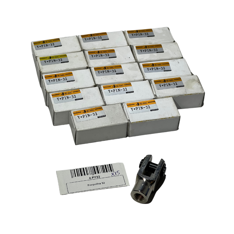 15 Fourches Y+PIN 32 M10x1.25 pour vérins pneumatiques et hydrauliques à tige de 32mm