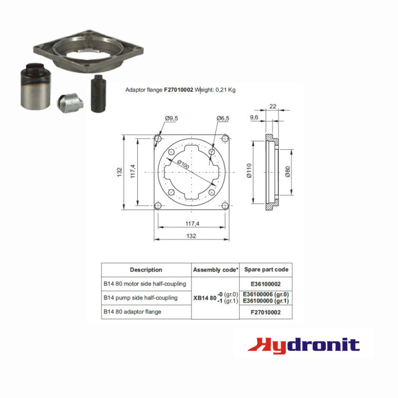 FLANGE FOR B14 MOTORS FRAME 80