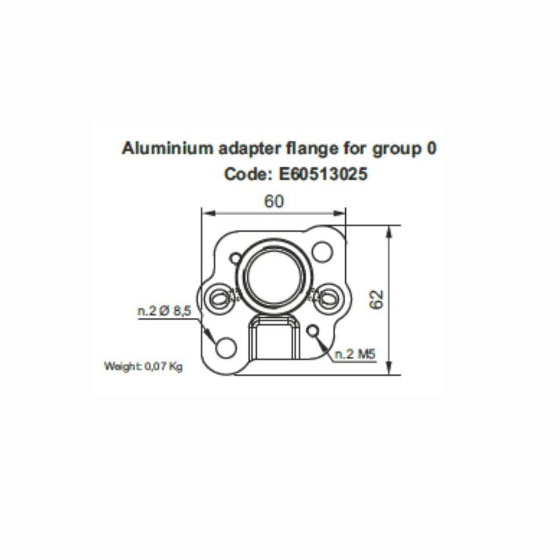 Plaque d'adaptation Hydronit E60513025 pour pompes du groupe 0
