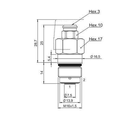 Limiteur de pression NEM à cartouche (SAE 08, 10, 12 et M16x1,5)