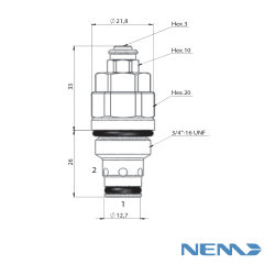 DIRECT ACTING RELIEF VALVE CAV 08-2 (050-350 BAR)