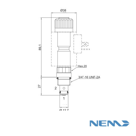 ELECTRO-PROPORTIONAL PRESSURE RELIEF VALVE 40-250 BAR . DIRECT ACTING