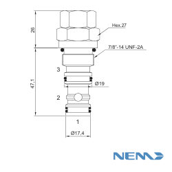 COMPENSADOR DE PRESIÓN DE 2 VÍAS NORMALMENTE CERRADO 70L/MIN 2.5BAR CAV 10-3S