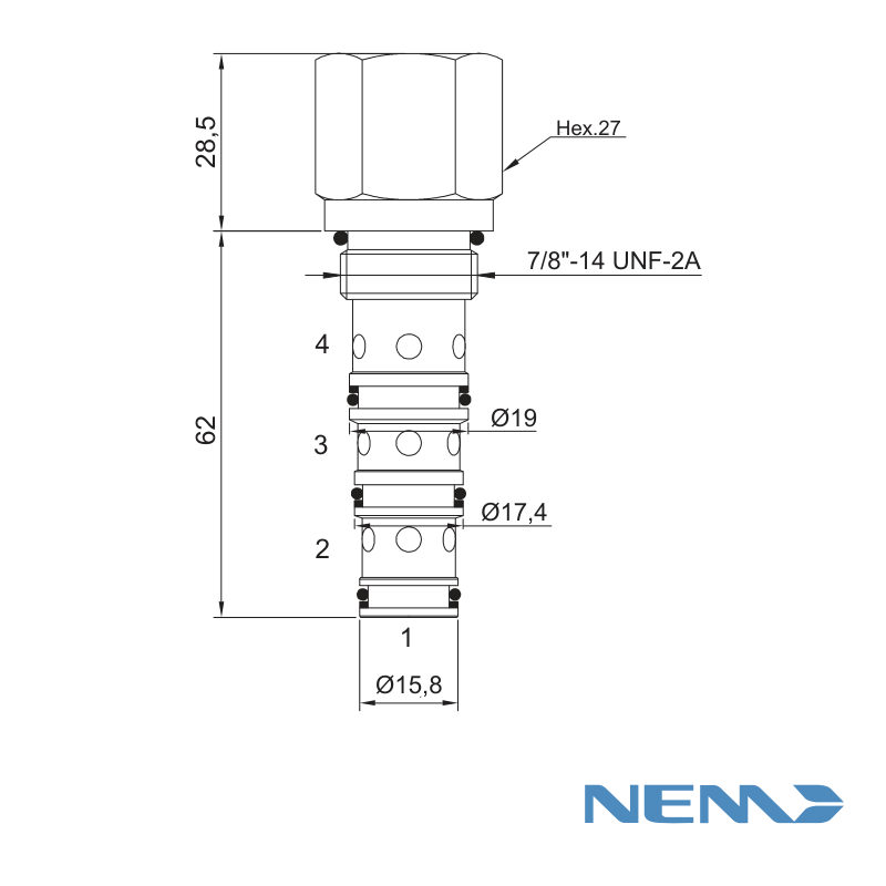 COMPENSATEUR DE PRESSION 4 VOIES 50L/MIN 5BAR CAV 10-4