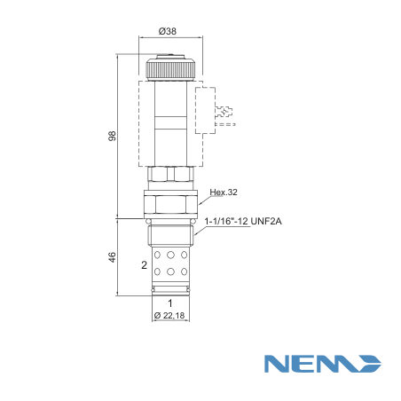 VÁLVULA DE CARRETE NORMALMENTE CERRADA DE 2 VÍAS. CONTROL DE FLUJO ELECTRO-PROPORCIONAL Q75L CAV12-2