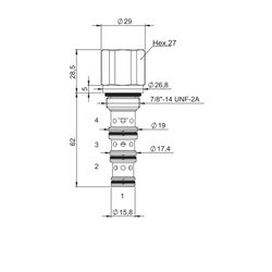 Hydraulisch vorgesteuertes 3/2-Wegeventil NEM, Patrone CAV10-4