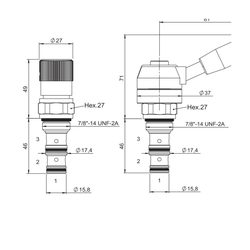 Valvola direzionale manuale 3/2 NEM (cartuccia)