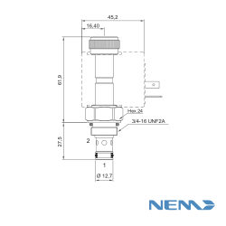 NEM 2/2 DOUBLE POPPET SOLENOID CARTRIDGE