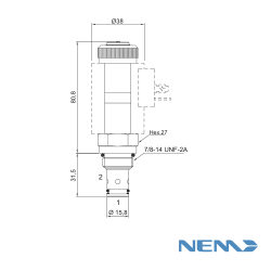 VANNE ÉLECTRIQUE À POPPET 2/2. PILOTE OPÉRÉE NC 60L/MIN 350BAR CAV 10-2 (TYPE À DÉVISER)
