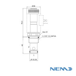 2/2 ELECTRIC POPPET VALVE. PILOT OPERATED NC 150L/MIN 350BAR CAV 12-2