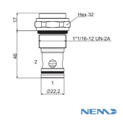 CHECK VALVE CAV12-2 SPRING 5 BAR