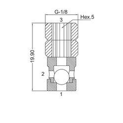 Válvula selectora de insertar G1/8