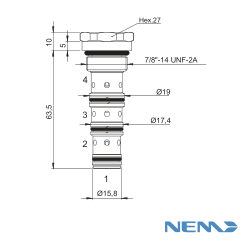 VÁLVULA DIVISORA Y COMBINADORA DE FLUJO QMIN-12L/MIN QMAX-30L/MIN 350BAR CAV 10-4