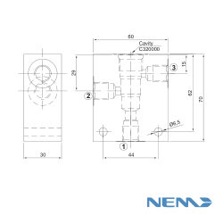 STANDARD BODY FOR LINE MOUNTING CAV 08-3 G3/8 STEEL
