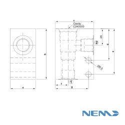 STANDARD BODY FOR LINE MOUNTING CAV 12-2 G3/4 STEEL