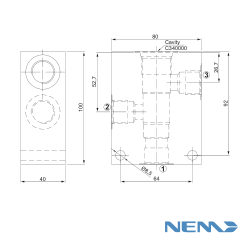 STANDARD BODY FOR LINE MOUNTING CAV 12-3 G3/4 STEEL