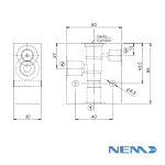 STANDARD BODY FOR LINE MOUNTING CAV 08-3S G3/8 + G1/4 STEEL