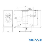 STANDARD BODY FOR LINE MOUNTING CAV 12-3S G3/4 + G1/4 STEEL