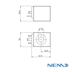 COIL (COIL) 100%ED (09200) 12VDC 13X38.5MM 22W 