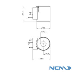 BOBINE (BOBINE) 100%ED (09400) 24VDC 13X37.7MM 20.5W