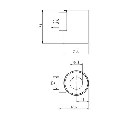 Bobina NEM Ø19x51