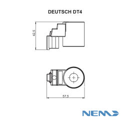 BOBINE (COIL DEUTSCH-DT4) 100%ED (09400) 12VDC 13x37.7mm 20.5W 