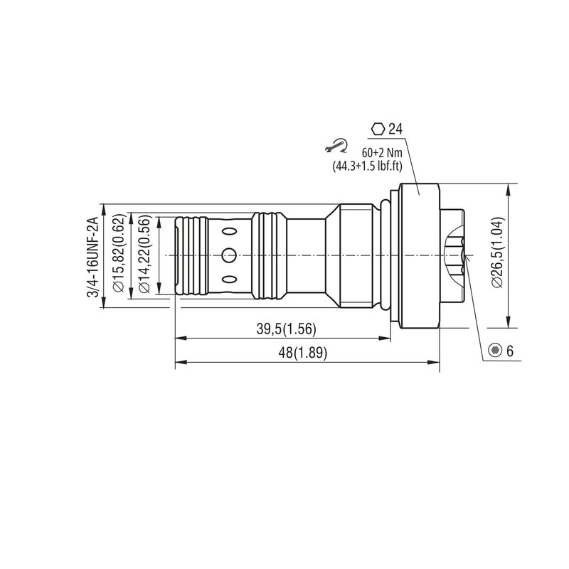 Valve navette kick-down Argo-Hytos SH1F-A3/L020-A, cartouche CAV 8-3 (2 bar)