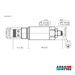 VANNE DE DÉCHARGE À PILOTE CAV10-2 (0-250 BAR) : SR4A-B2/H25S-A