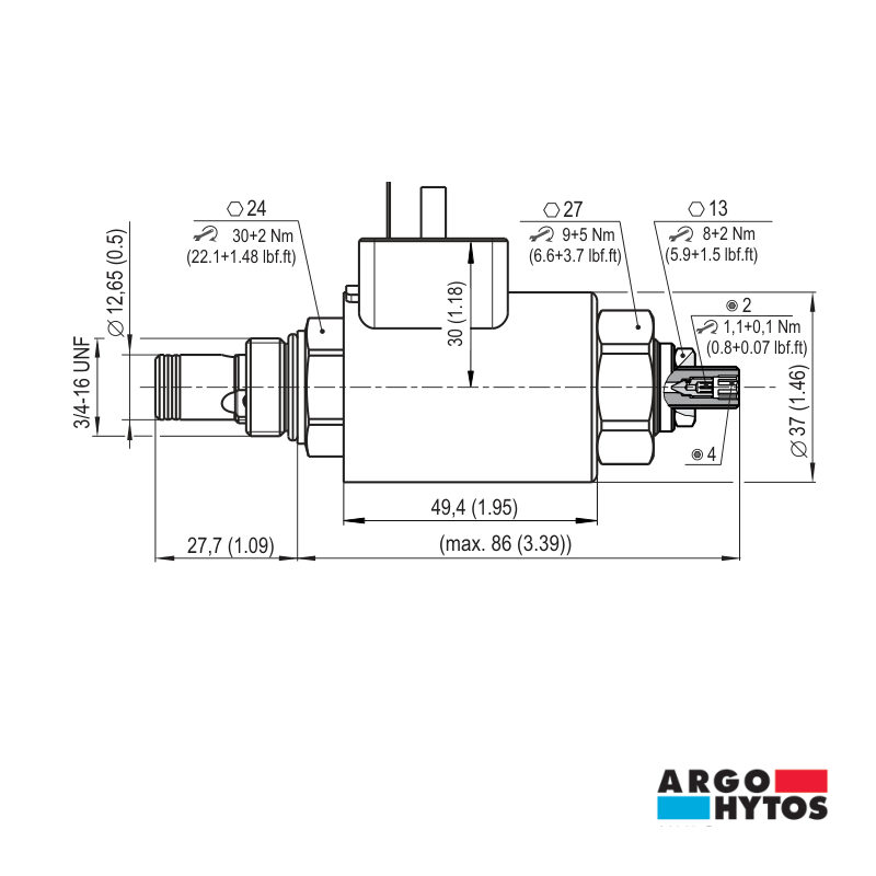 Válvula limitadora proporcional invertida Argo-Hytos (cartucho)