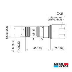 Elemento lógico Argo-Hytos SL2 normalmente aberto (cartucho)