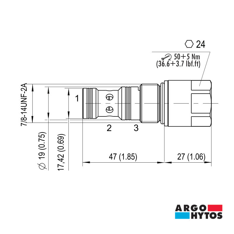 Elemento lógico Argo-Hytos SL2 normalmente abierto (cartucho)