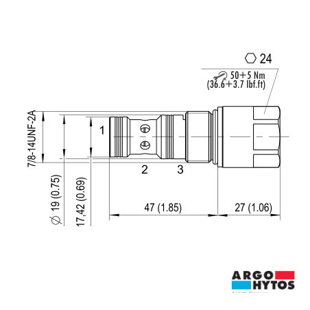 Elemento lógico Argo-Hytos SL2 normalmente abierto (cartucho)