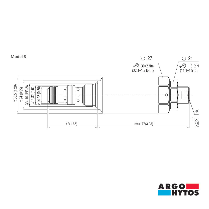 ARGO-HYTOS PRESSURE REDUCING CARTRIDGE