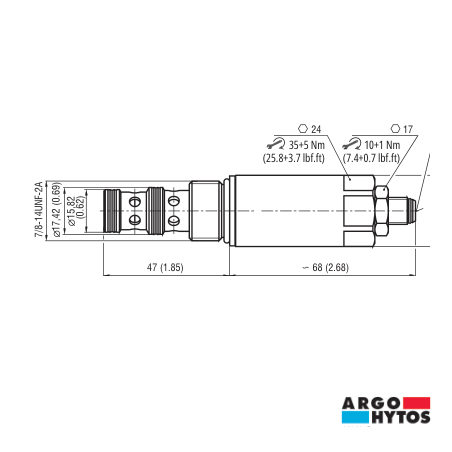 Válvula redutora de pressão pilotada Argo-Hytos (cartucho)