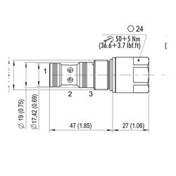Élément logique Argo-Hytos SL2H-BP3/H2I12 normalement fermé (cartouche)