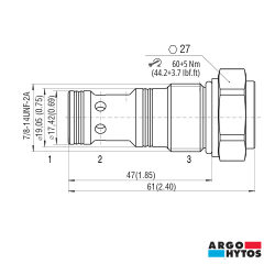 ARGO-HYTOS OVERCENTRE AND PILOT CHECK CARTRIDGE VALVE
