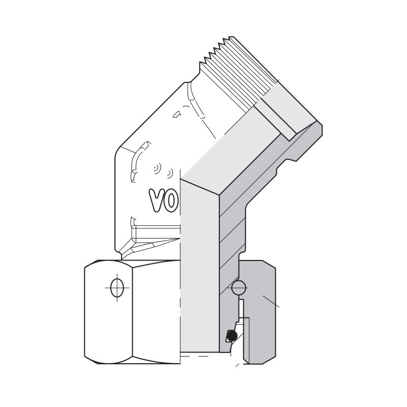 Knee M-F 45º EV - Hydraulic Fittings for Leak-Proof System Assemblies