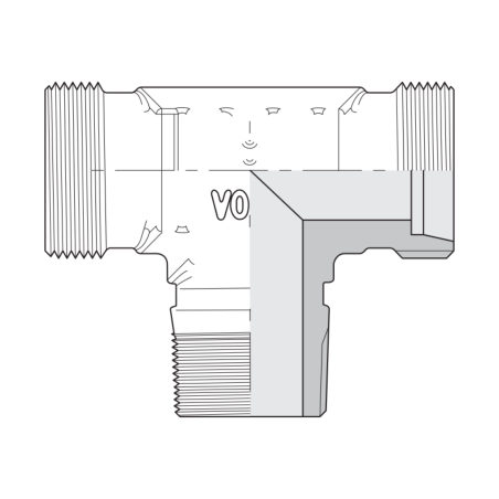 TE BSP tube-thread tee